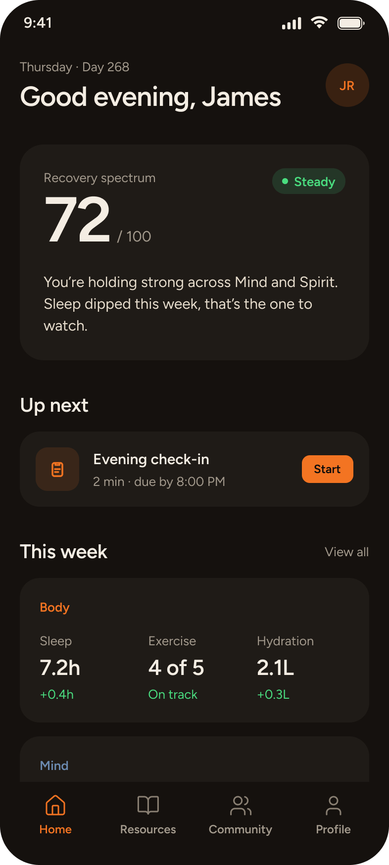 Torch Home screen (Recovery Spectrum)