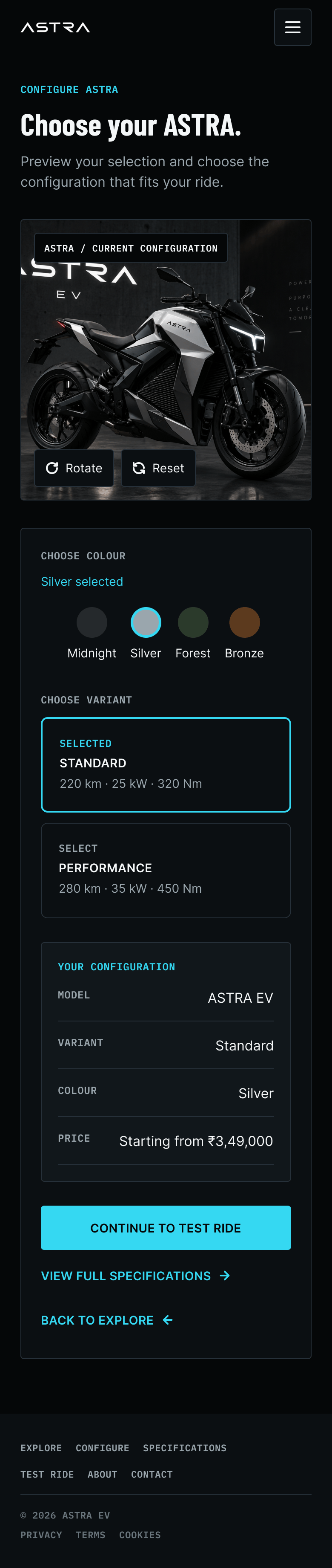 Mobile, Configure