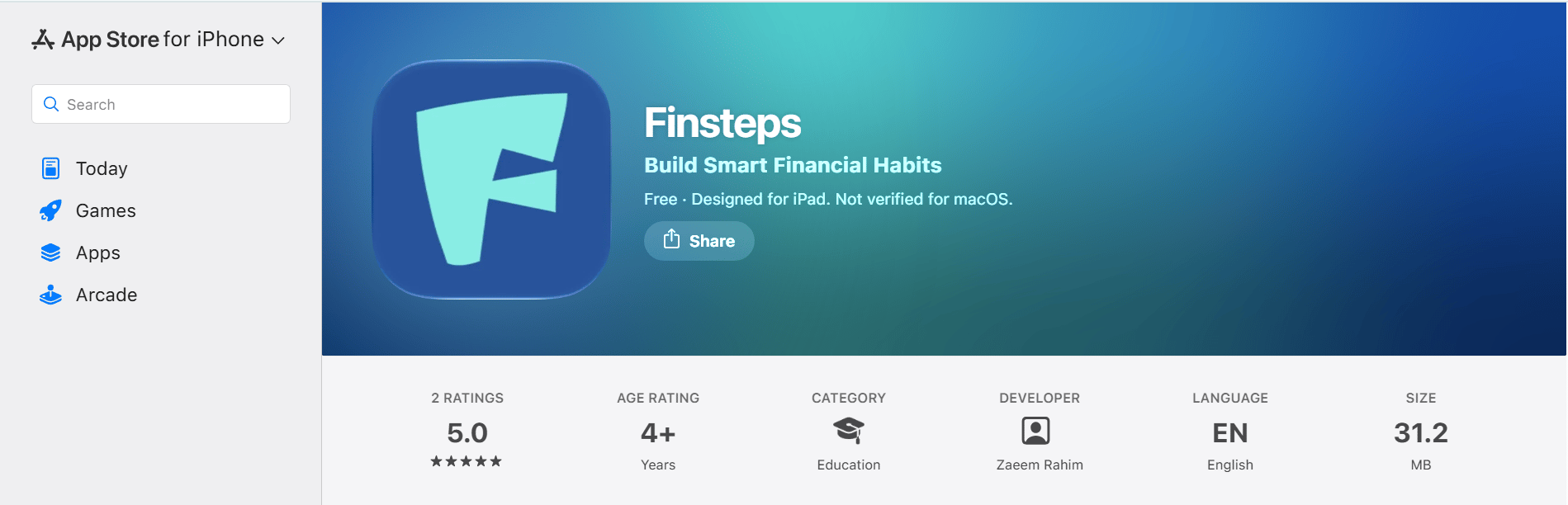 Finsteps on the App Store
