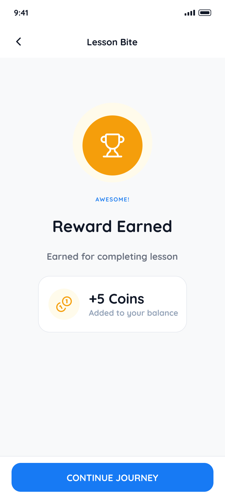 Reward earned