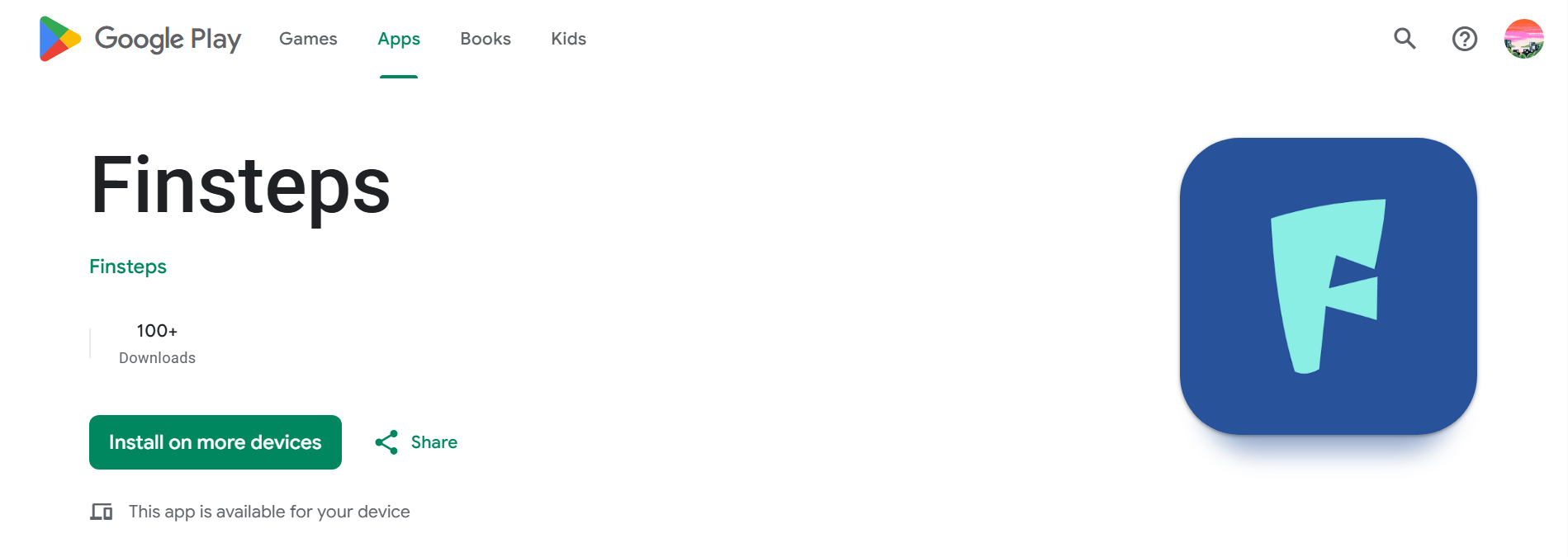 Finsteps on Google Play